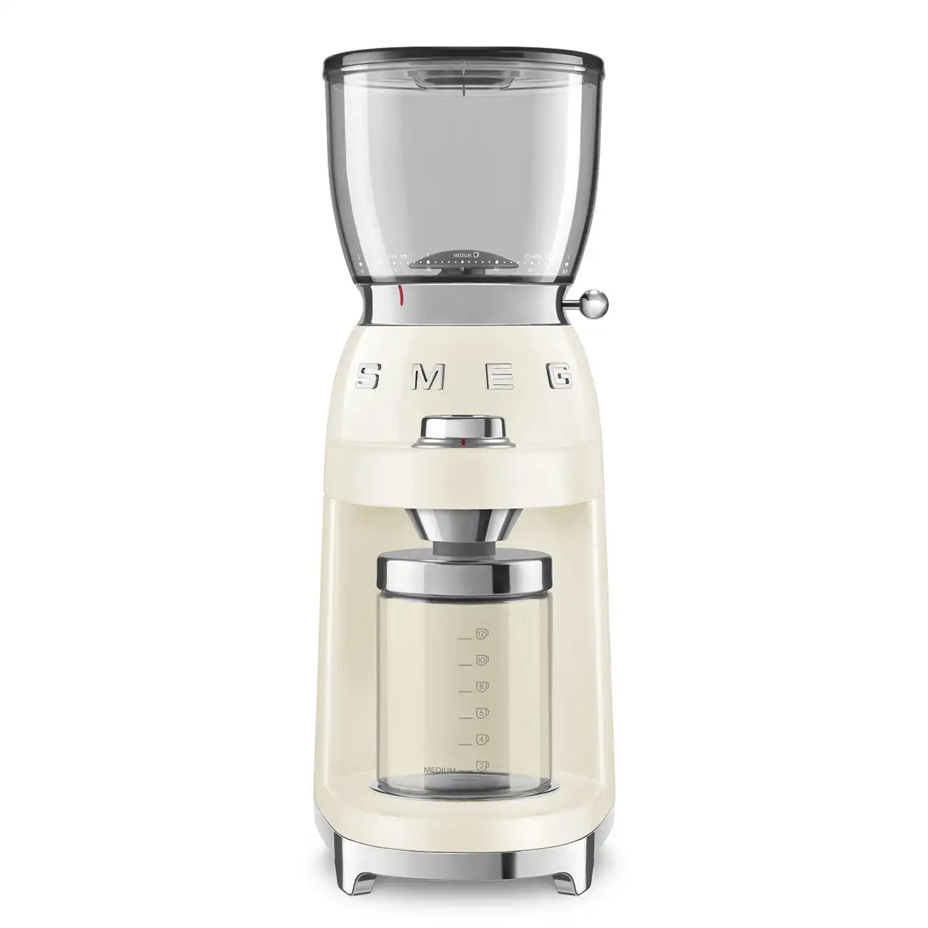 Conical Burr Coffee Grinder - Retro-Style Cream
