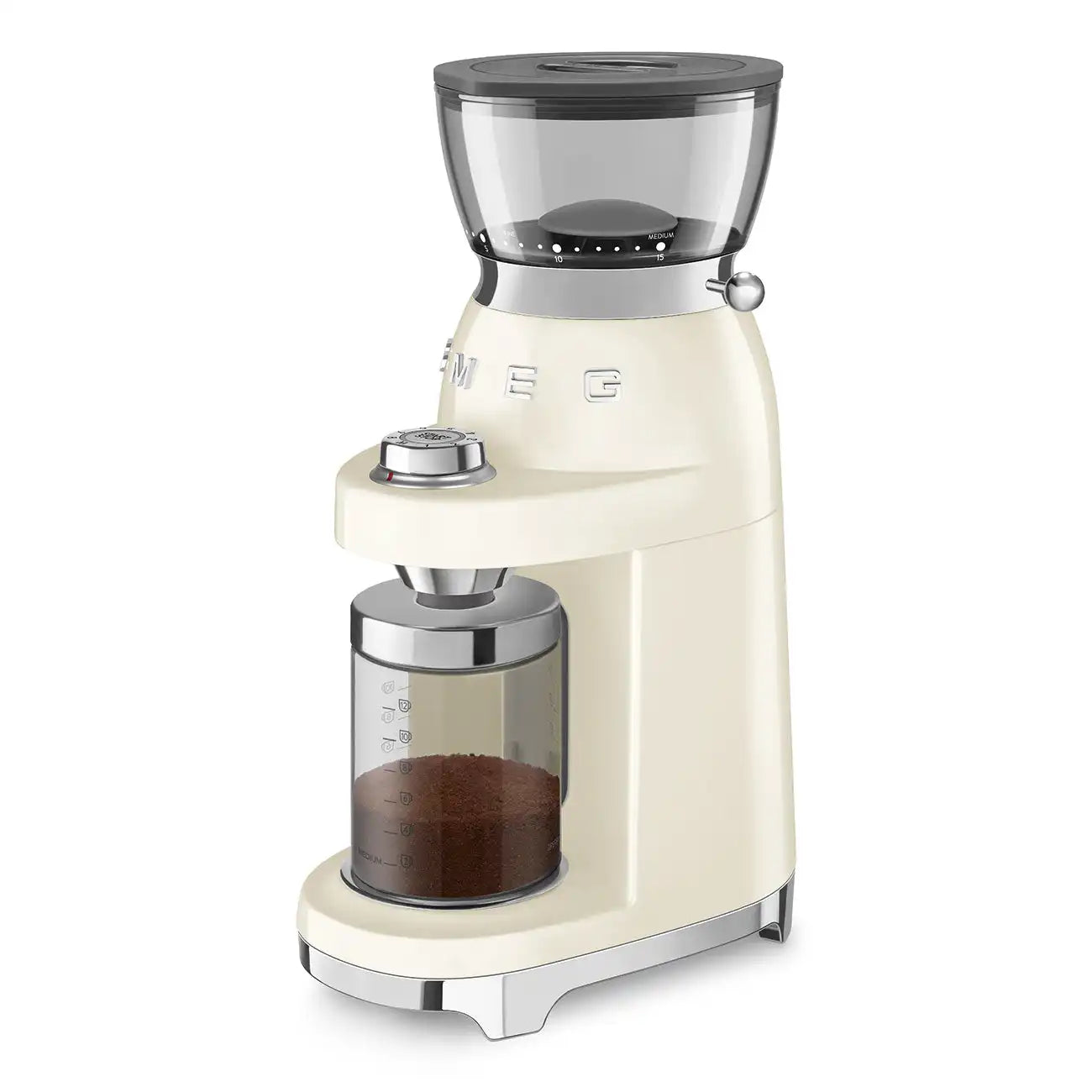 Multipurpose Conical Burr Coffee Grinder – Retro-Style Pastel Cream