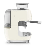 Manual Espresso Coffee Machine with Grinder - Retro-Style Cream Glossy