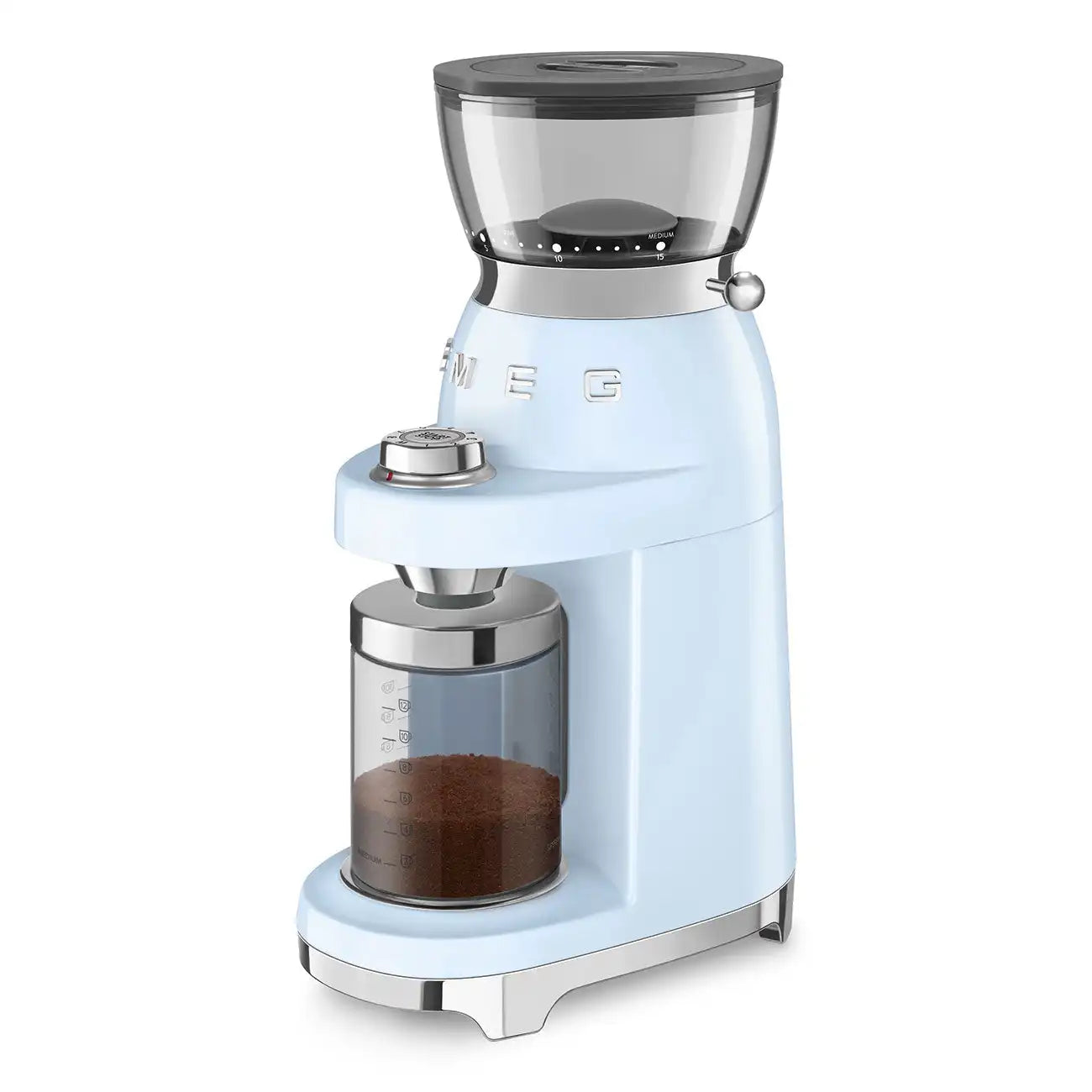 Multipurpose Conical Burr Coffee Grinder – Retro-Style Pastel Blue