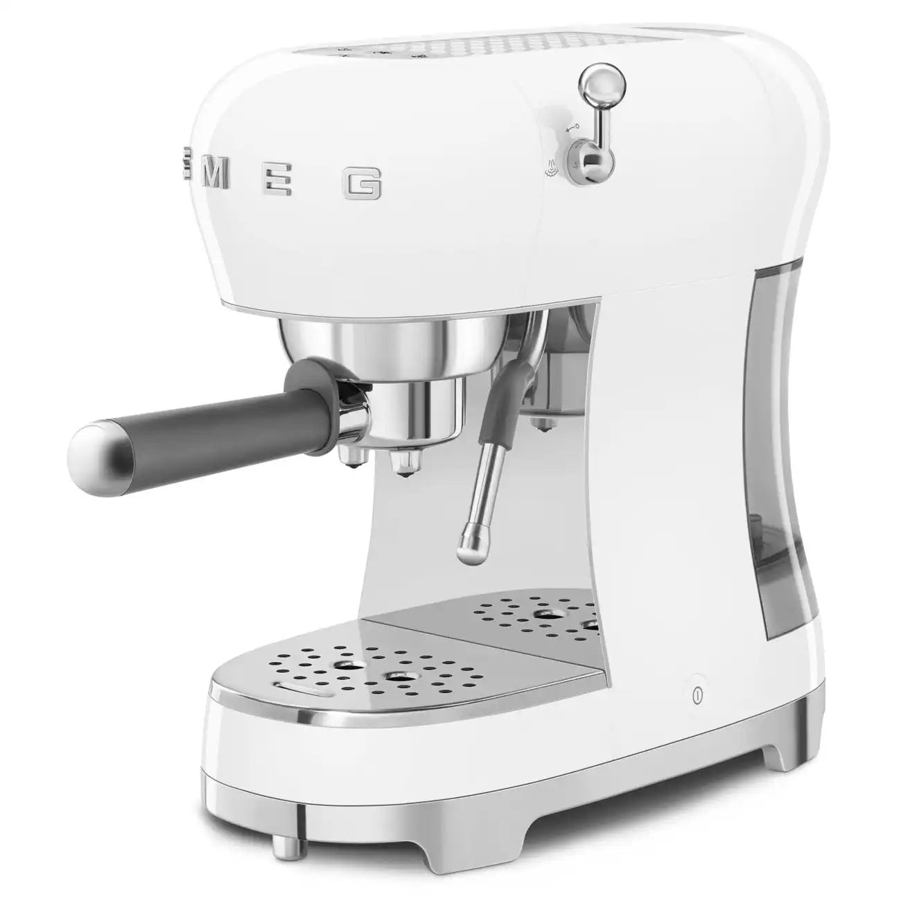 Manual Espresso Coffee Machine - Retro-Style White