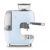 Manual Espresso Coffee Machine with Grinder - Retro-Style Pastel Blue