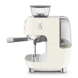 Manual Espresso Coffee Machine with Grinder - Retro-Style Cream Glossy