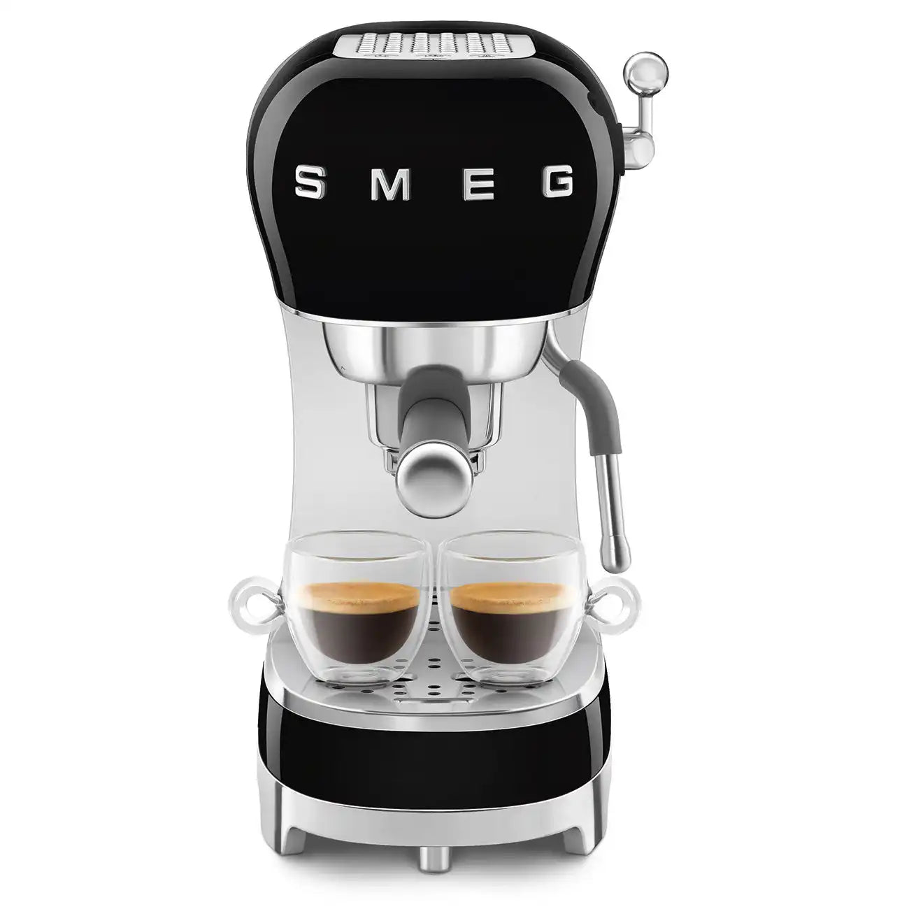 Manual Espresso Coffee Machine - Retro-Style Black