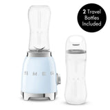 Personal Blender with 2 Travel Bottles - Retro-Style Pastel Blue
