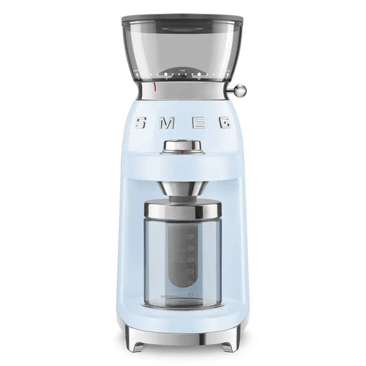Multipurpose Conical Burr Coffee Grinder – Retro-Style Pastel Blue