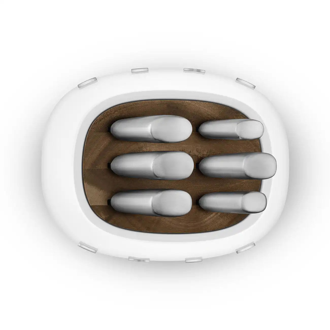 Retro-Style 6-Piece Knife Block Set - White