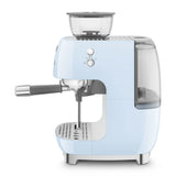 Manual Espresso Coffee Machine with Grinder - Retro-Style Pastel Blue