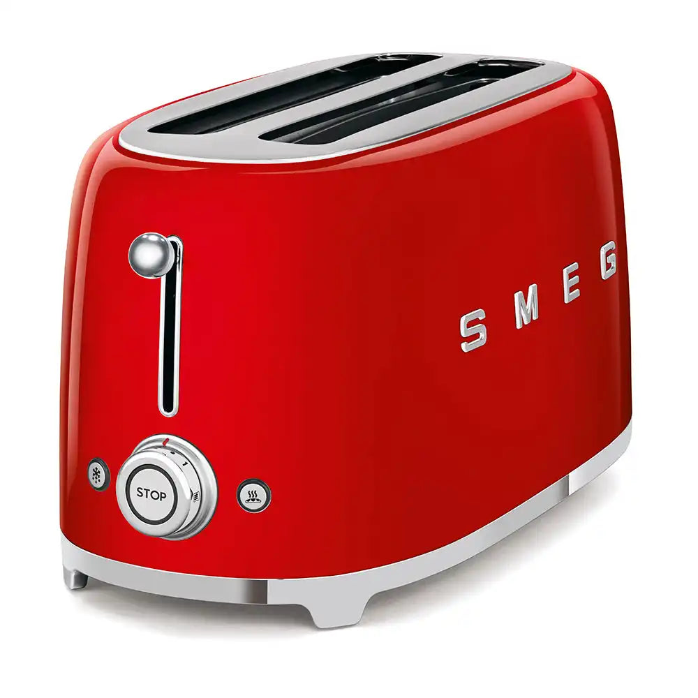 4-Slice Toaster (Long Slots) - Retro-Style Red