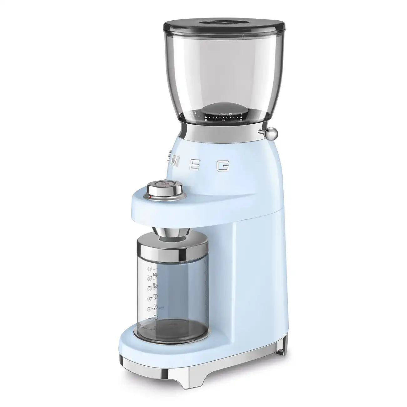 Conical Burr Coffee Grinder - Retro-Style Pastel Blue