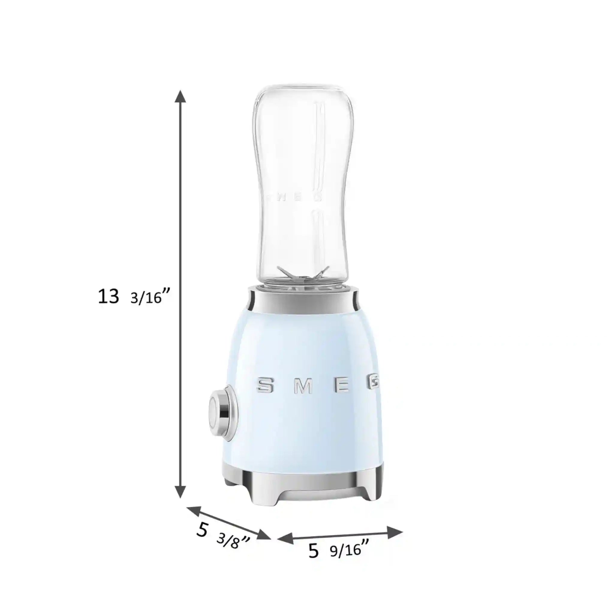 Personal Blender with 2 Travel Bottles - Retro-Style Pastel Blue