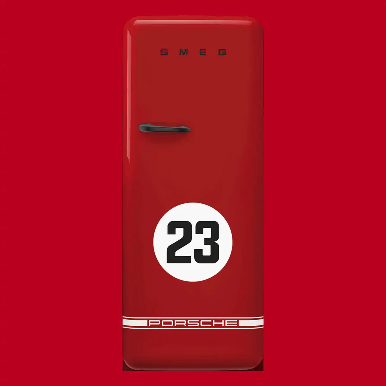 Porsche x SMEG Retro-Style Refrigerator (9.5 cu ft, Right Hinge) - Salzburg Limited Edition, Red