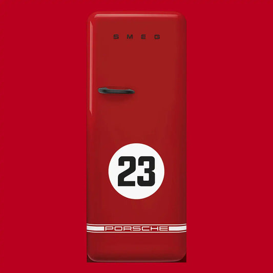 Porsche x SMEG Retro-Style Refrigerator (9.5 cu ft, Right Hinge) - Salzburg Limited Edition, Red