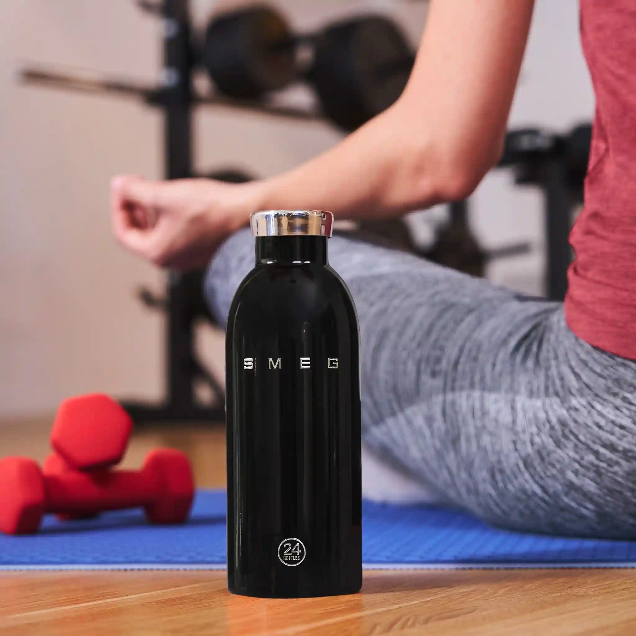 SMEG x 24Bottles® Insulated Stainless Steel Bottle (17 oz) - Black