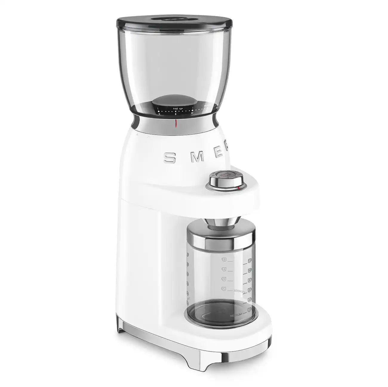 Conical Burr Coffee Grinder - Retro-Style White