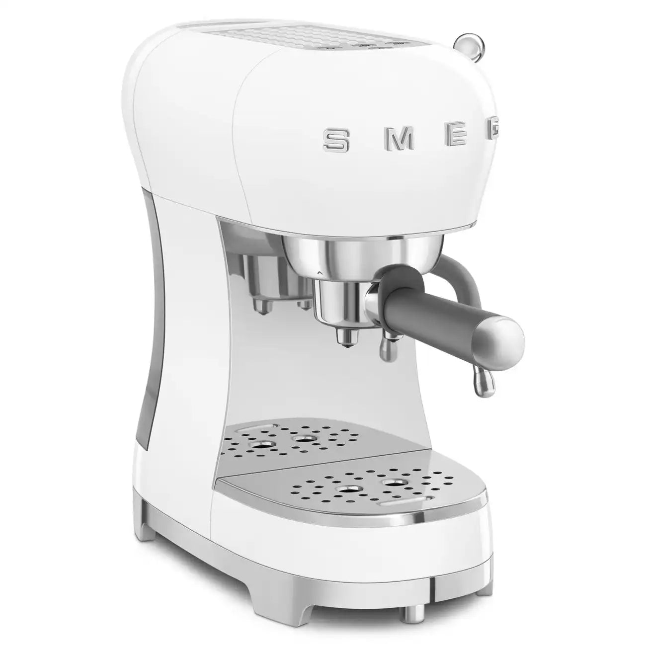 Manual Espresso Coffee Machine - Retro-Style White
