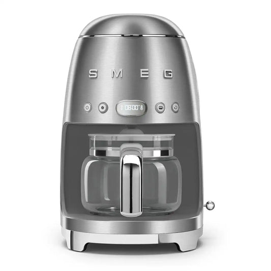 Retro-Style Drip Coffee Machine (10 Cups) - Stainless Steel
