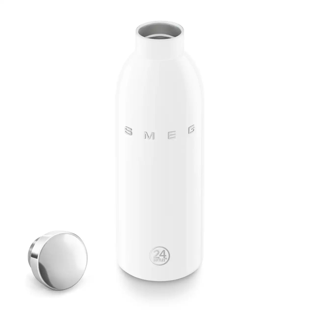 SMEG x 24Bottles® Insulated Stainless Steel Bottle (17 oz) - White