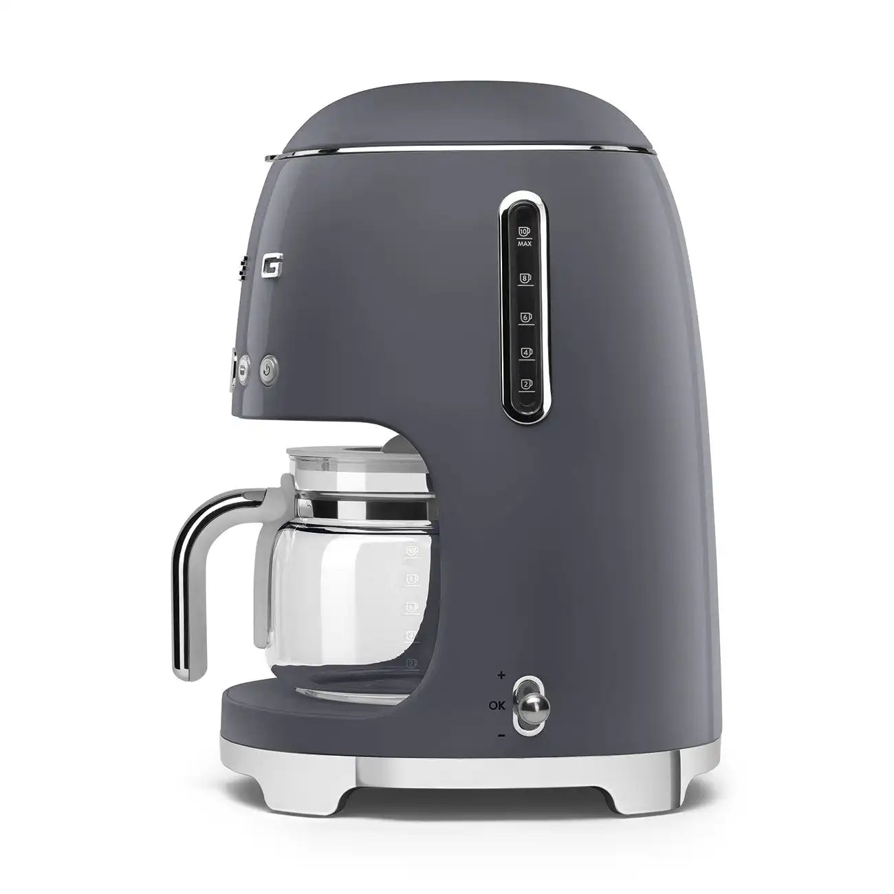 Retro-Style Drip Coffee Machine (10 Cups) - Slate Gray