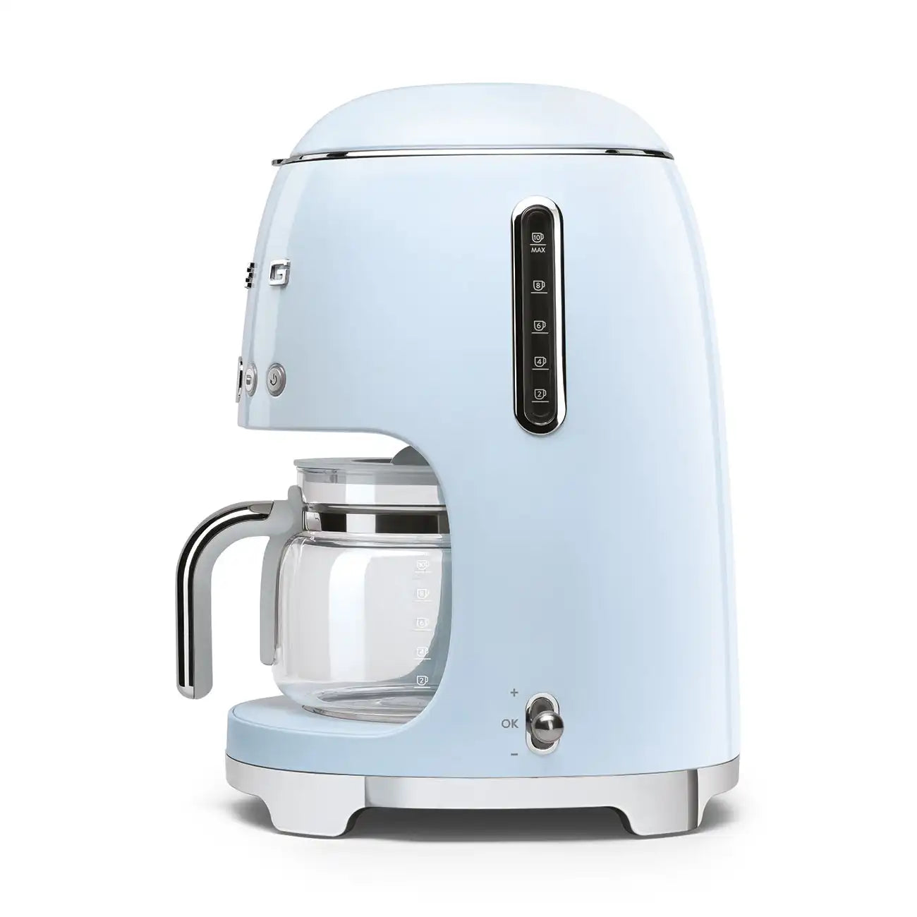 Retro-Style Drip Coffee Machine (10 Cups) - Pastel Blue