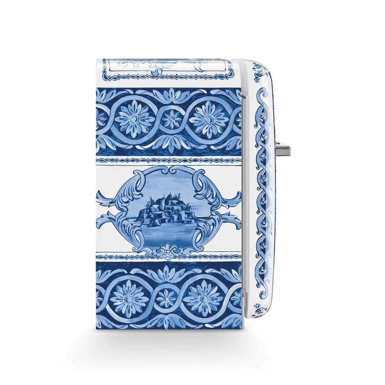 SMEG x Dolce&Gabbana Retro-Style Refrigerator (1.2 cu ft, Right Hinge) - Blu Mediterraneo