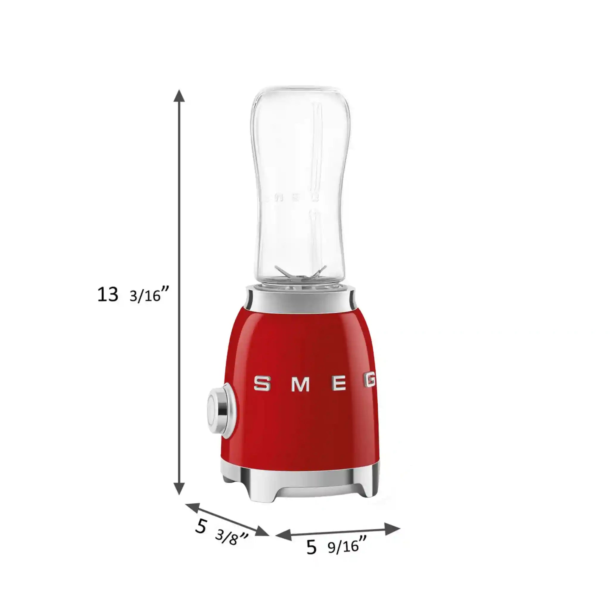 Personal Blender with 2 Travel Bottles - Retro-Style Red