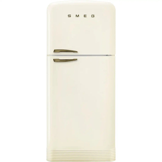 Retro-Style Refrigerator (19.3 cu ft, Right Hinge) - Cream (Bronze Handle)