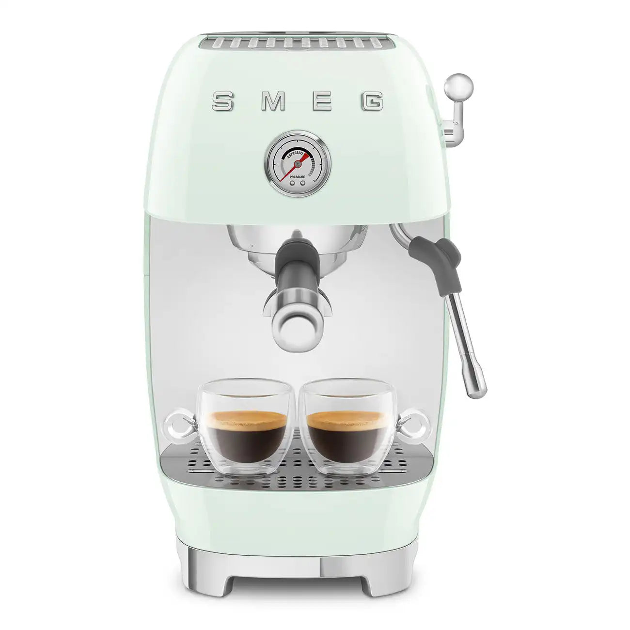 Manual Espresso & Cold Brew Coffee Machine – Retro-Style Pastel Green