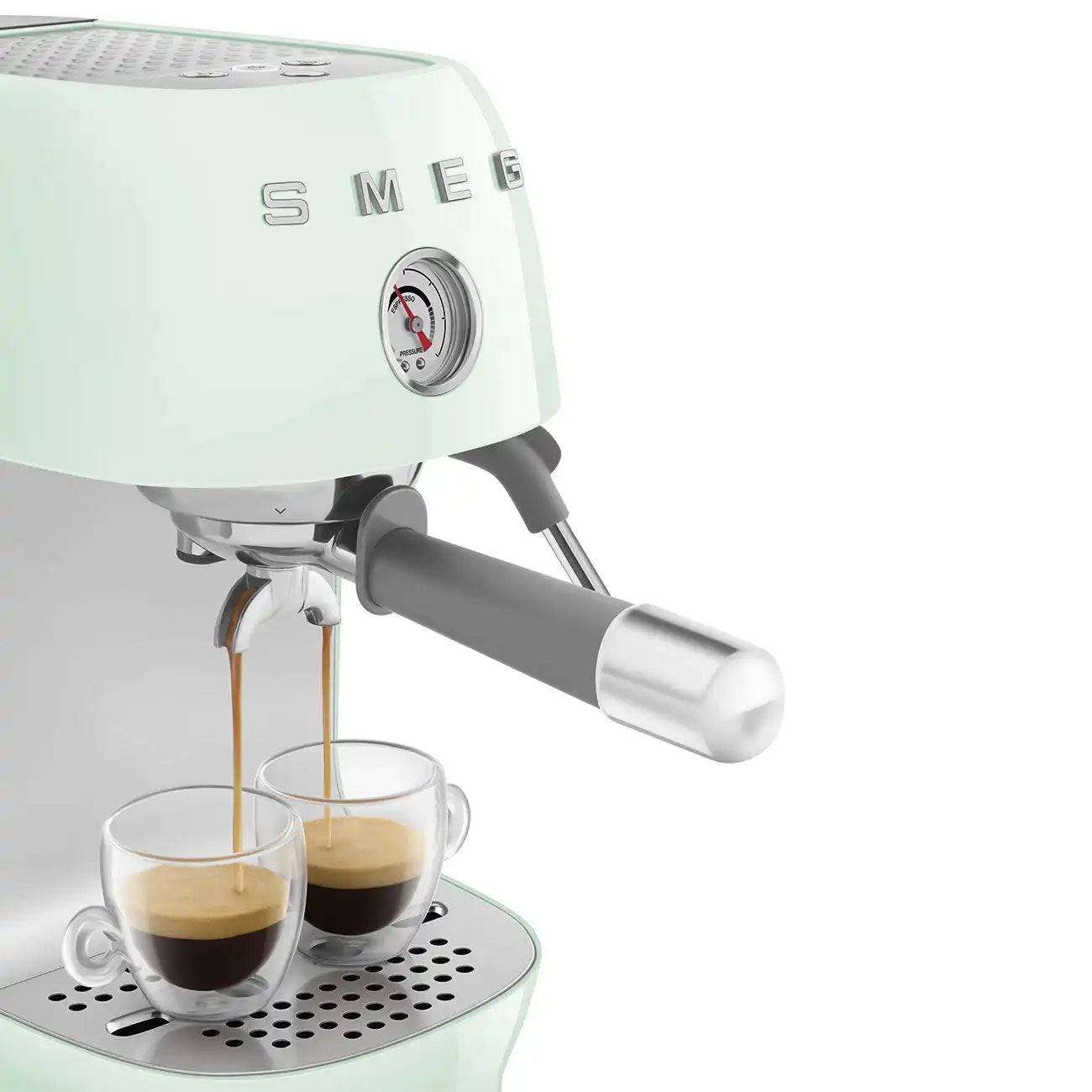 Manual Espresso & Cold Brew Coffee Machine – Retro-Style Pastel Green