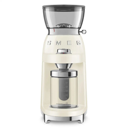 Multipurpose Conical Burr Coffee Grinder – Retro-Style Pastel Cream