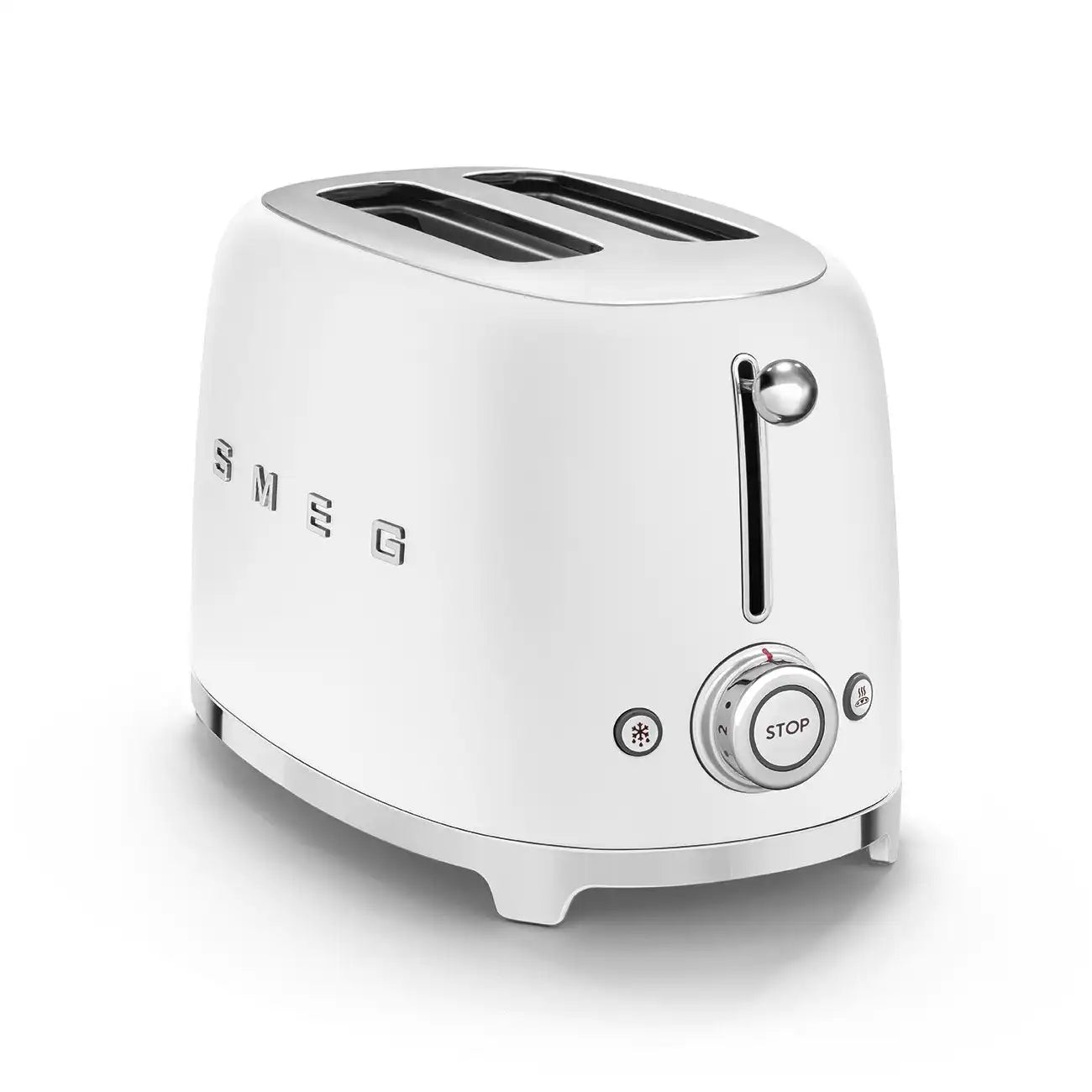 2-Slice Toaster - Retro-Style White Matte