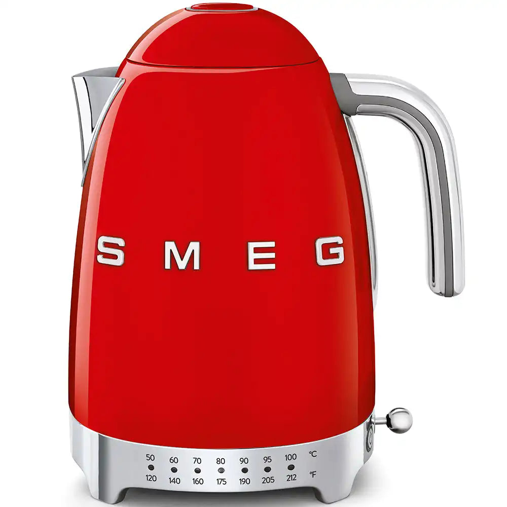Retro-Style Electric Kettle (7 Cups) - Red
