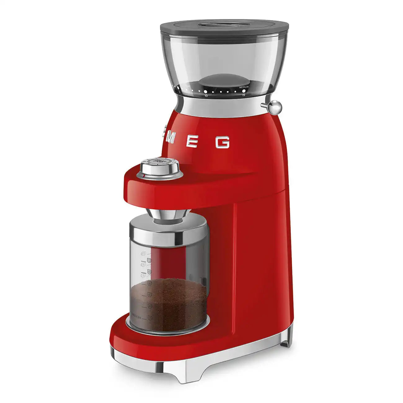 Multipurpose Conical Burr Coffee Grinder – Retro-Style Red