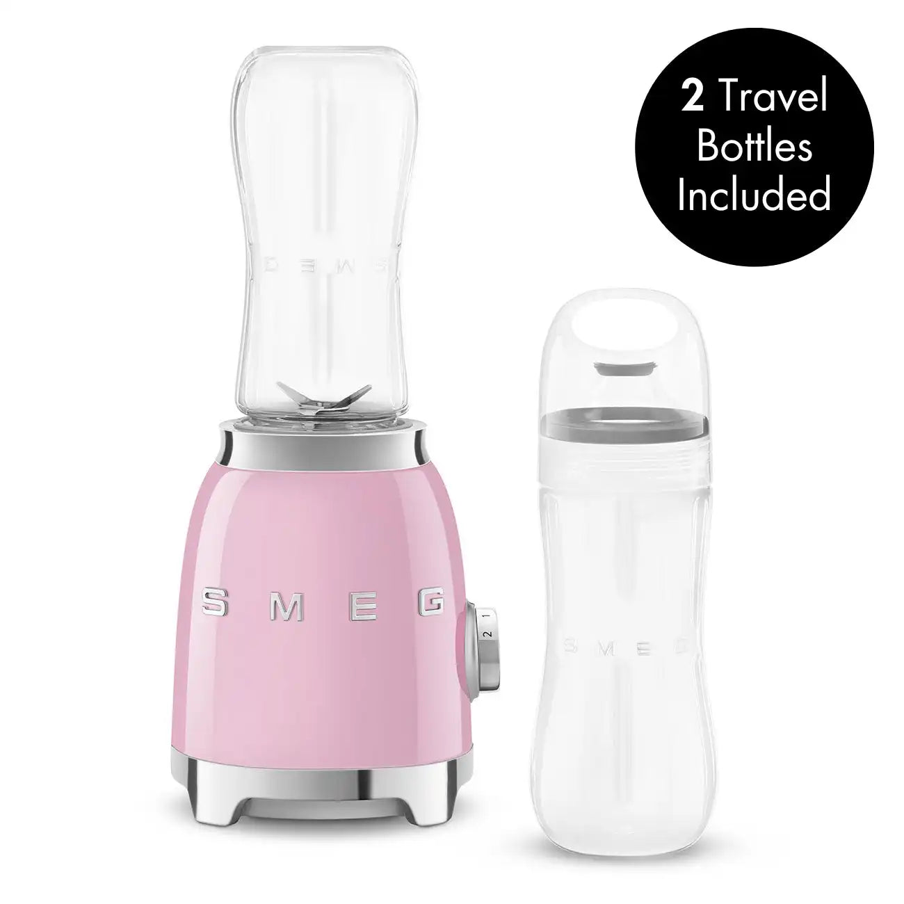 Personal Blender with 2 Travel Bottles - Retro-Style Pink