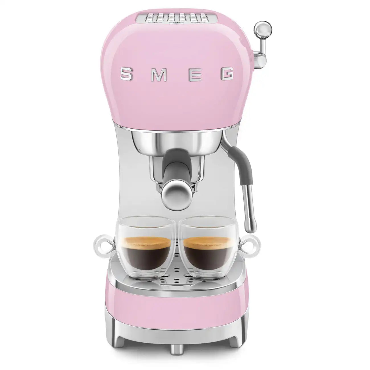Retro-Style Manual Espresso Machine - Pink